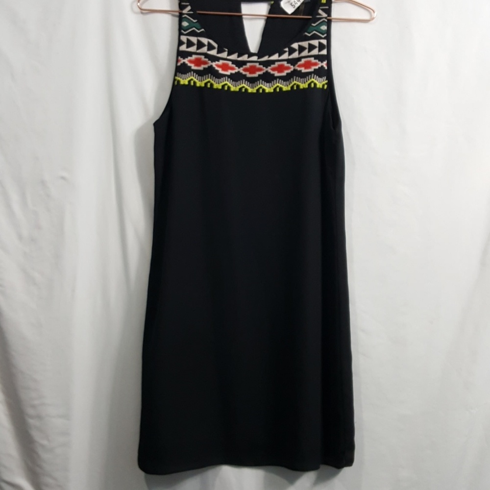 THML black tribal print dress tank keyhole